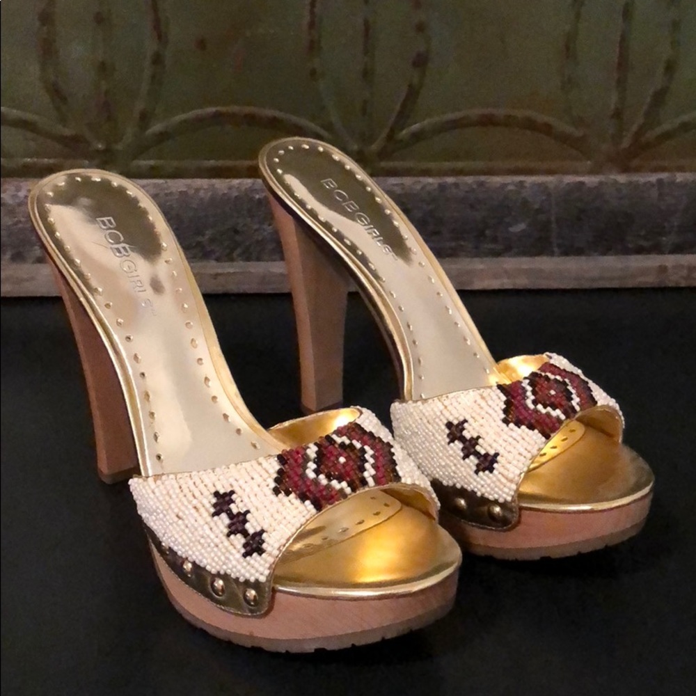 Gorgeous BCBG - Bonny beaded platforms!
